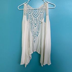 White sleeveless cardigan